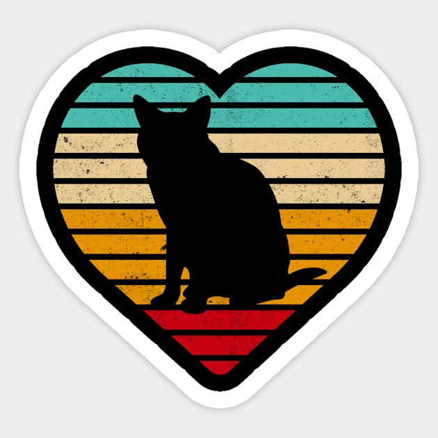 Cat Heart Fun Retro Vintage Funny Cats Sticker by Foxxy Merch